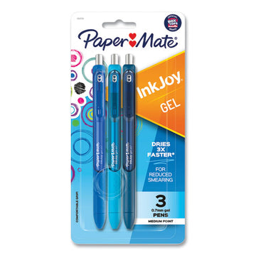 Paper Mate® Inkjoy Gel Pen, Retractable, Medium 0.7 Mm, Blue Ink, Blue Barrel, 3-pack freeshipping - TVN Wholesale
